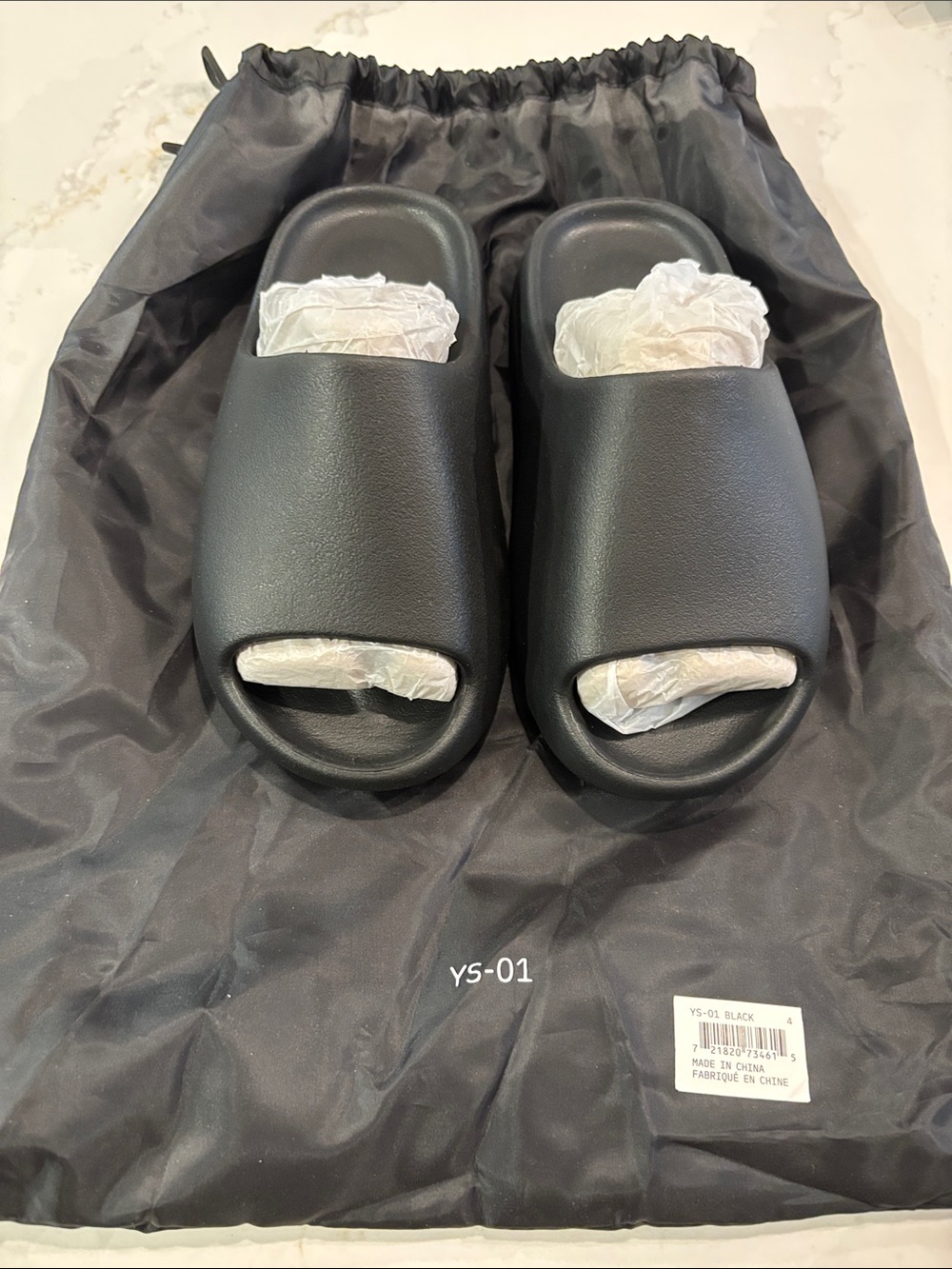 Yeezy Kids Black Slide Sandals